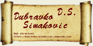 Dubravko Simaković vizit kartica